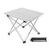 MORINN Folding Camping Table, Portable Aluminum Lightweight Folding Table in a Bag Outdoor for Grill, Picnic, Beach, Useful for Dining & Cooking with Burner