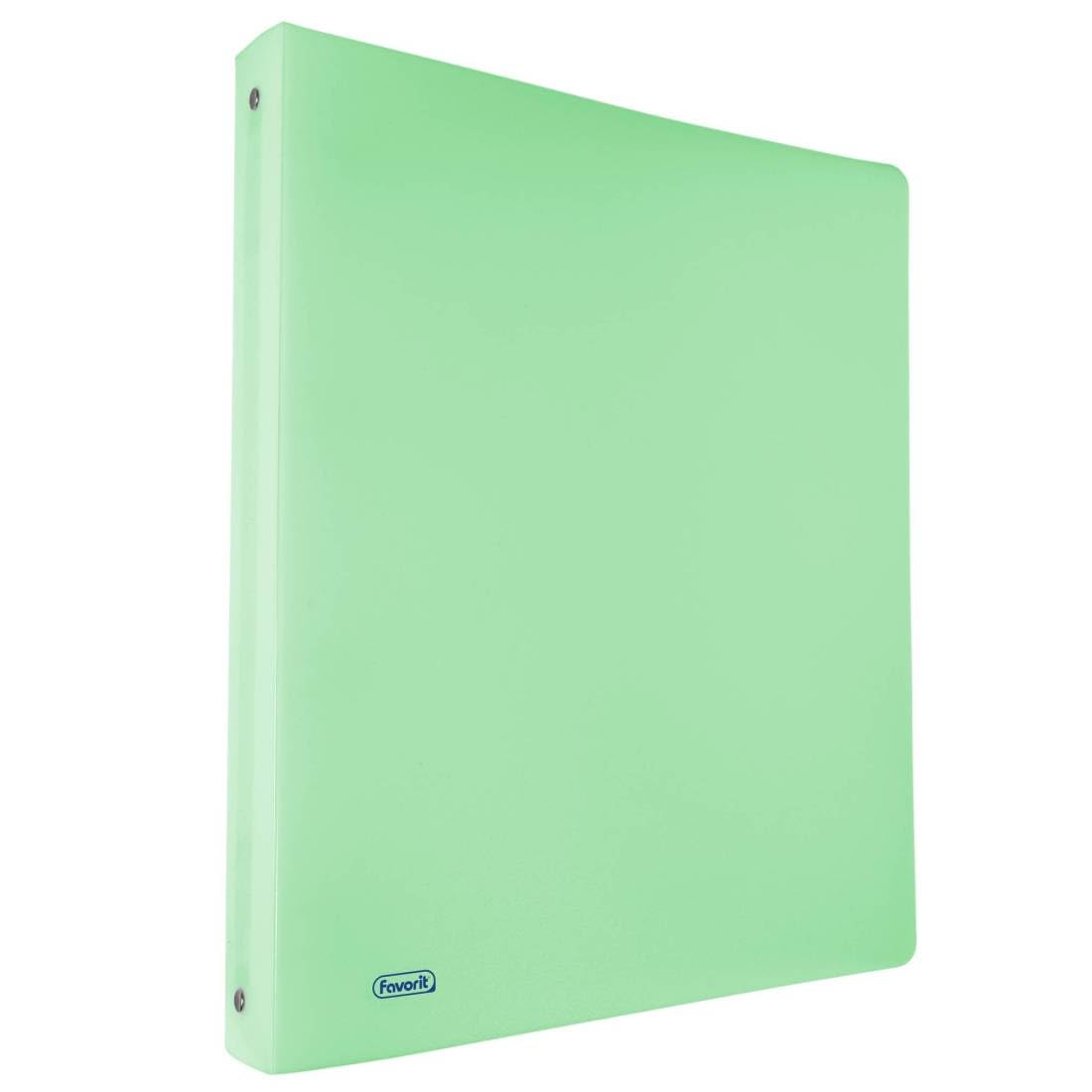 Favorit Polypropylene Pastel Binder 22 x 30 cm, 4 Round Rings with 15 mm Diameter, Pastel Green