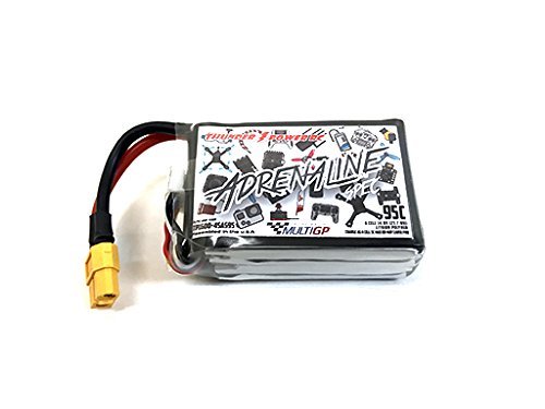 Thunder Power RC 1600mAh 4-Cell/4S 14.8V MultiGP Spec Class Adrenaline 95C LiPo Battery XT60
