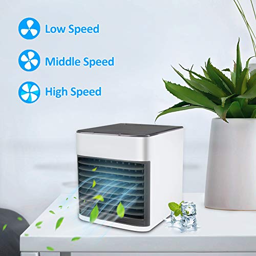 WskLinft Personal USB Fan - Portable Mini Table Desk Fan, Air Conditioner Humidifier Purifier Cooler Fan, Whisper Quiet Cyclone Air Circulating Technology - for Home, Office, Outdoor Travel