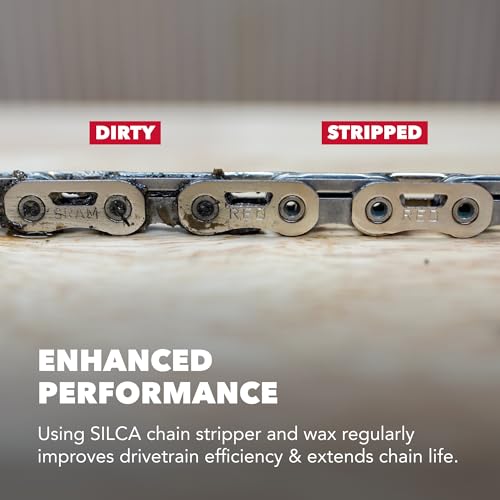 SILCA Pro Bike Chain Stripper | cleans chain in 10 Minutes, Drip On & Rinse off with water | No Harsh Chemicals | Lift and Encapsulate cleaning technology | 4oz Stripper & 4oz Super Secret wax bottles