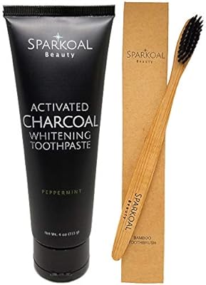 Activated Charcoal Teeth Whitening Toothpaste - USA Made Charcoal  Toothpaste - BONUS Bamboo Toothbrush - Natural Toothpaste Fluoride Free -  Organic ...