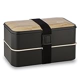 Tabkoe Bento Lunch Box Stackable Meal Prep Food Storage Containers Set, Reusable, Microwavable, Freezer-Safe, Dishwasher-Safe, Insulated 2-Tier Snack Boxes with Leak-Proof Lids & Cutlery, with DIVIDER