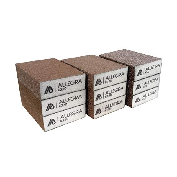 Schleifschwamm 9X Schleifklotz Schleifblock Holz Schleifen Lackieren Sandpapier Schmirgelpapier Set Grob Mittel Fein Kfz Werkzeug Handschleifer Plastik Beton Handschleifklotz