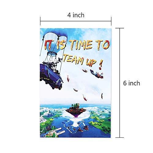 Game Party Invitations with Envelopes Party Invitations Cards Paper Video Game Birthday Party Supplies 20 Invitation & 20 Warm White Envelops Double Sided Printed Party Supplies - Thumbnail 5