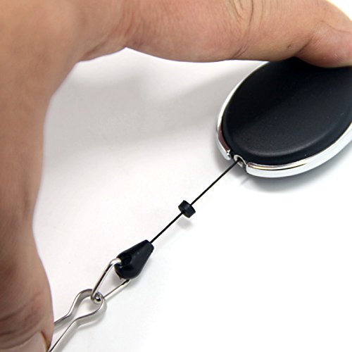 SAMS FISHING 2PCS Fly Fishing Zinger Retractable Reel Badge Holder with Quick Release Spring Clip (A074)