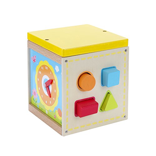 USATDD Activity Cube Toys Baby Educational Wooden Bead Maze Shape Sorter for 1 Year Old Boy and Girl Toddlers Gift Small Size - Thumbnail 6