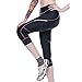 4ucycling Women's ¾ Cycling Tight Pants, Black & Pink Line, XL