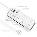 BESTEK Surge Protector Power Strip with Quick Charge 4-Port Smart USB Charging Station, 8 AC Outlets 6.6-Foot Cord