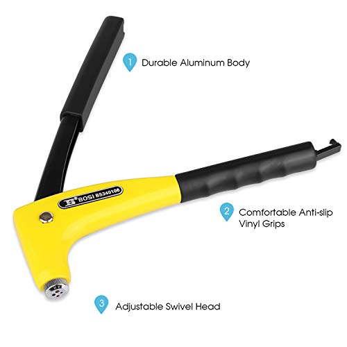 Pop Rivet Gun Swivel Nosepiece, BOSI Tools BS-F106 Heavy Duty Hand Riveter Kits - Thumbnail 3