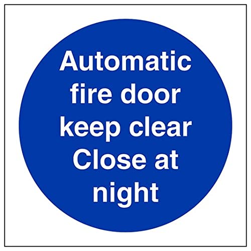 V Safety Eco Friendly Fire Door & Mandatory- Auto. Fire Door Keep Clear Close At Night - 150 X 150mm