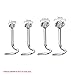 BodyJ4You 6PC Nose Screw Hoop Ring Bone Stud 20G Surgical Steel CZ Nostril Girl Women Piercing Jewelry