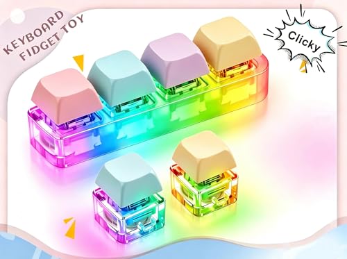SLEEPHEAD®3 Pcs Decompression Toys Keyboard Clicker Toy Keyboard Cube Mechanical Key Button Stress Relief for Adult Gifts to Relief Pass Time (Funny)