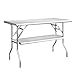 Royal Gourmet Commercial Stainless Steel Double-Shelf Folding Work Table, 48