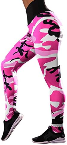 Tianjinrouyi Women's High Waist Yoga Pants Camouflage Tummy Control Stretch Workout Running Yoga Leggings Sports Trousers