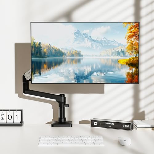 ETHU Monitor Stand, 2-14KG Heavy Duty Gas Spring Monitor Arm with Height Adjustment & Tilt, VESA Desk Mount with Dual Installation Options for 17-40 inch Screens, VESA 75x75/100x100, Black