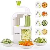Spiralizer 4-Blade Vegetable Spiralizer, Sedhoom Heavy Duty Spiral Slicer, Zucchini Noodle & Veggie Pasta & Spaghetti Maker for Low Carb/Paleo/Gluten-Free Meals