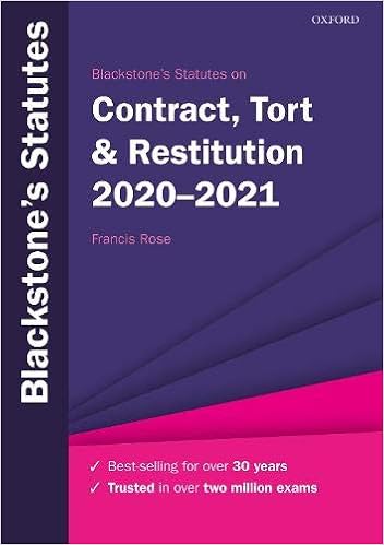 Blackstone S Statutes On Contract Tort Restitution 2020 2021 Blackstone S Statute Series Amazon De Rose Francis Fremdsprachige Bucher