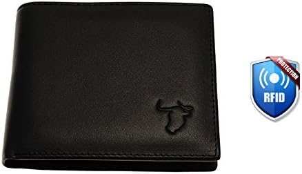 Fine handmade Henny Klein Germany men's cattle leather purse wallet landscape with RFID NFC blocker protection purse wallet containing credit cards compartment black including gift box
