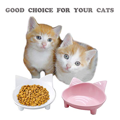 Cat Bowls,Shallow Cat Food Bowls, Double Wide Cat Dish Non Slip Cat