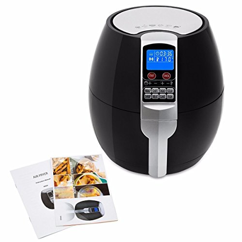 Click Here to See More Images GHP 3.7-Quart Capacity 8-Cooking Setting Black Electric Air Fryer with LCD Display