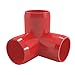 FORMUFIT 1/2” 3-Way Elbow Furniture Grade PVC Fitting in Red, Made in USA, UV-Resistant, Impact-Proof, 0.840” Actual Socket Diameter (Pack of 10)