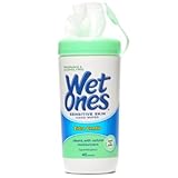 Wet Ones Sensitive Skin Hands & Face Wipes, 40 Count Canister