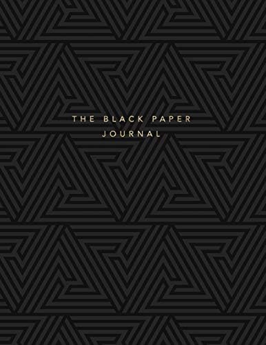 The Black Paper Journal: 8.5x11 Black Paper Notebook | College Ruled | Triangular Geometric Pattern (Black Journals)