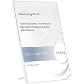 ECKEK Acrylic Sign Holder A3/A4/A5 Menu Displays L Shape Sign Stand Table Top Sign Stand (Vertical A5 148×210mm/ 5.83×8.27 inches)