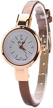 Ularmo Round Hot Selling Elegant Women Girl Bracelet Watch Quartz Analog Wrist Watch (brown band)