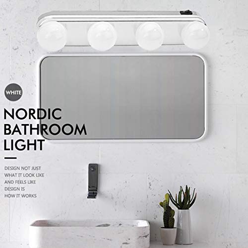 Studio Glow Make Up Light Super Bright 4 LED Bulbs Portable Cosmetic Mirror Light Kit Battery Powered Makeup Light