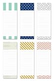 6 Magnetic Notepads - Modern Design Series - 6 Different Designs on 3.5