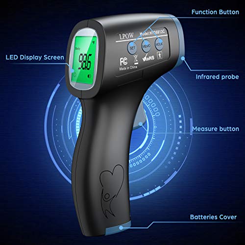 LPOW Thermometer for Adults, Non Contact Infrared Digital Thermometer