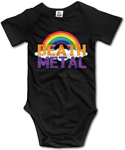 Death Metal Rainbow Baby Boys Girls Cotton Comfortable Cutie Short Sleeve Romper
