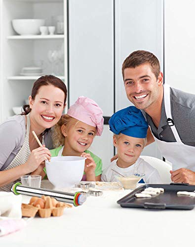 image for Adjustable Stainless Steel Rolling Pin,Evermarket Dough Roller with 4 