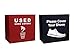 Yolju 2 Pack Shoe Cover Boxes for Realtor, Home, Office. Blue and Red Foldable Boxes Come as a Set with Please Cover Your Shoes and Used Shoe Covers Sign for Disposable Booties
