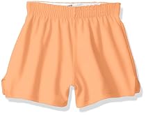 Soffe Big Girls' Yth Athltc Short V-n 50c/50p, Sun Coral, XSM