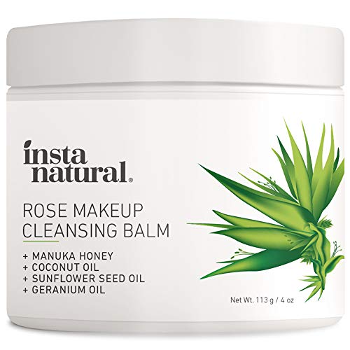 Rose Cleansing Balm - Natural Facial Cleanser & Makeup Remover with Coconut Oil and Manuka Honey - Instantly Removes Waterproof Mascara & Face Makeup - Gently Double Cleanse and Purify Skin - 4 oz - Thumbnail 6