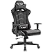Furmax High-Back Gaming Office Chair Ergonomic Racing Style Adjustable Height Executive Computer Chair,PU Leather Swivel Desk Chair with Backrest and Lumbar Support (Carbon Black)