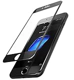 TOZO for iPhone 8 Plus Screen Protector Glass [ 3D Full Frame ] Technology Premium Tempered 9H Hardness 2.5D PET [Soft Edge Hybrid] Super Easy Apply 5.5 inch [Black]
