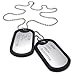 KONOV Army Style 2pcs Dog Tag Pendant Mens Necklace Chain, Silver