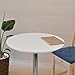 Leopard MDF Round Top Not Adjustable (41 INCHES Height) Bar Table, Pub Table with Silver Leg and Base (White)