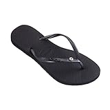 Havaianas Slim Crystal Glamour Black Women's Flip Flops All sizes 37-38