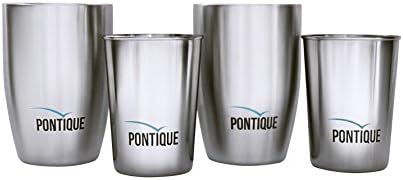 Stainless Steel Cups Set of 4 - Small &amp; X-Small - Double Wall &amp; Single Wall Tumblers for Camping, Travel, Home &amp; Outdoor Parties for Kids and Adults