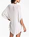 BOMDEALS Women's Cover up T-Shirt Swimsuit Beach Dress (White)