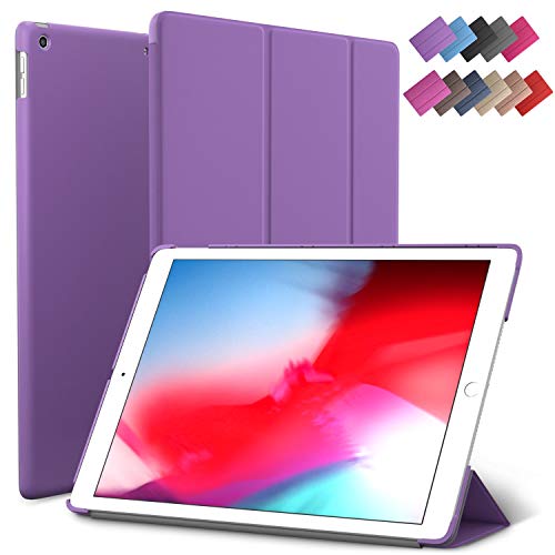 iPad Mini 5 case, ROARTZ Purple Slim Fit Smart Rubber Coated Folio Case