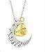 Grandma Half Moon and Heart Pendant Necklace