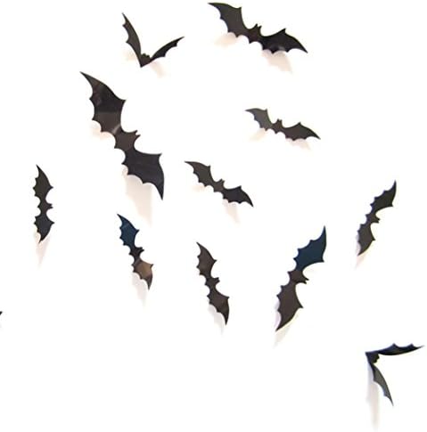 Catty Kelly 12pcs Black 3D PVC Bat Wall Sticker Decal Home Halloween Decoration DIY