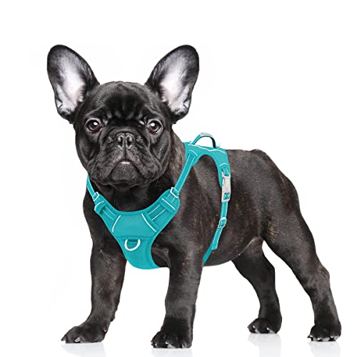 Photo 1 of BARKBAY No Pull Dog Harness Large Reflective Dog Harness with Front Clip and Easy Control Handle for Walking Training Running with ID tag Pocket(Ocean Blue,S)