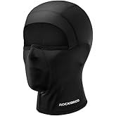 ROCKBROS Balaclava Face Mask, Breathable Full Face Mask for Summer, Cooling Neck Gaiter Sun Protection for Men Women, Face Cover Under Helmet Wear, Head Mask for Motorcycling, Cycling, Hiking Black